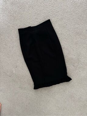 Reiss Black Pencil Skirt with Ruffle Hem